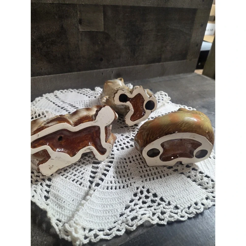 Vintage Cat Figurines Striped Great Faces Ceramic Tabbies Set of 3